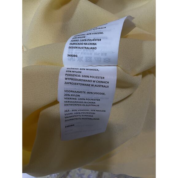 Bardot Junior 'Tiered' Yellow Square Neck Three Quarter Sleeve Floral Dress - Picture 5 of 5